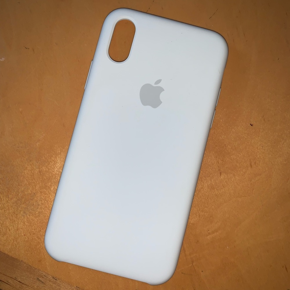 White Apple IPhone XS Silicone Case